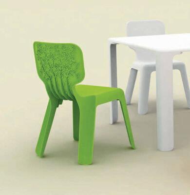 Magis Me Too - stolik dla dzieci LINUS i zielone krzesło Alma
