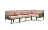 Sofa modułowa KOMODO marki Nardi rama Agave poduszki rosa quarzo