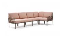Sofa modułowa KOMODO marki Nardi rama Tortora poduszki rosa quarzo