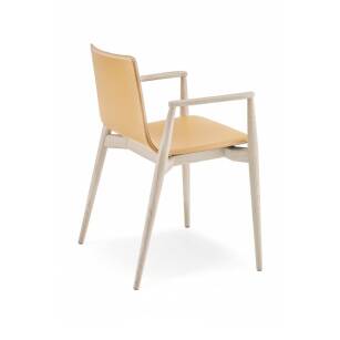 MALMÖ krzesło tapicerowane-SKÓRA   z podłokietnikami