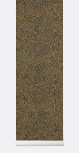 CORAL Wallpaper - tapeta Dark Green/Gold